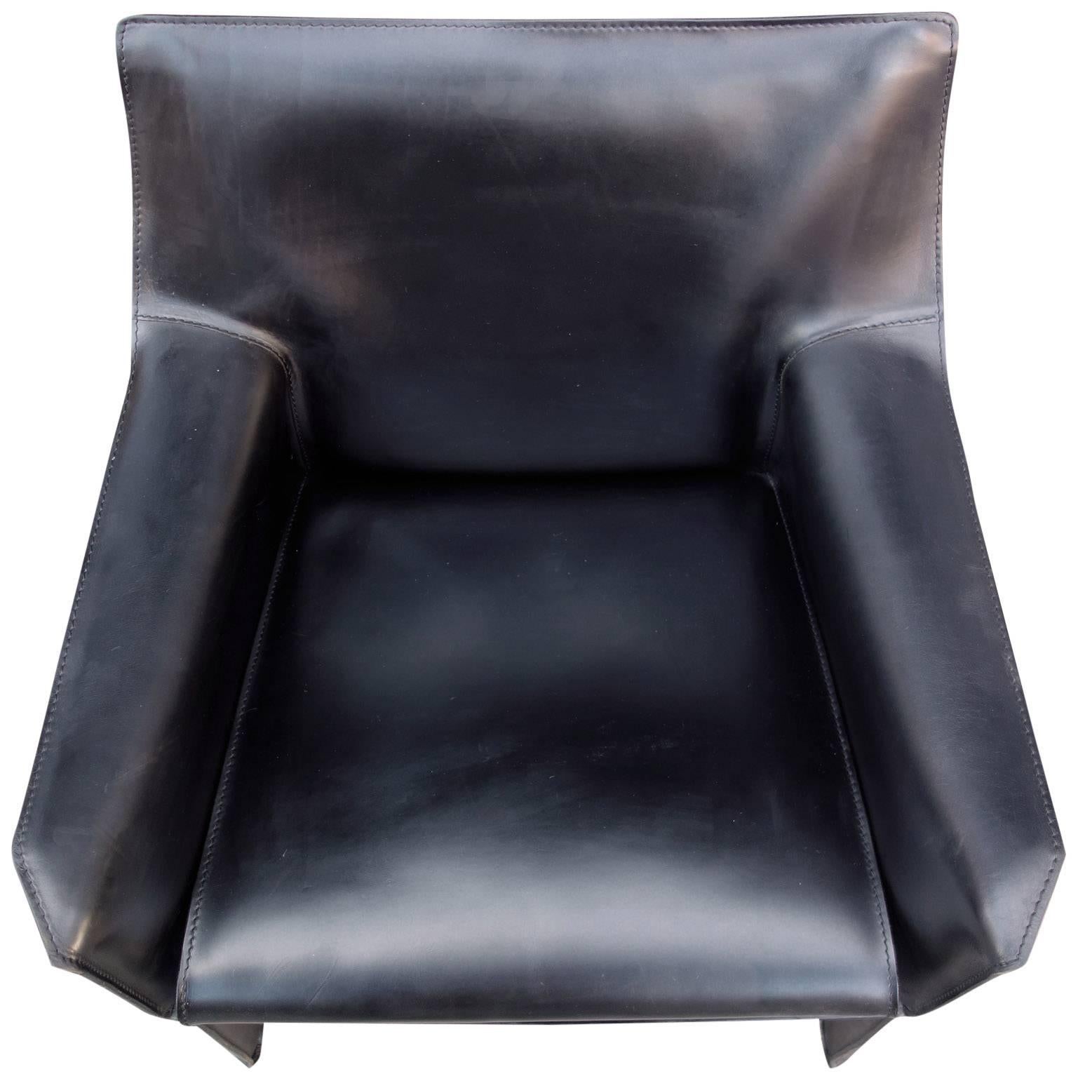 Leather Cassina Cab Lounge Chair by Mario Bellini