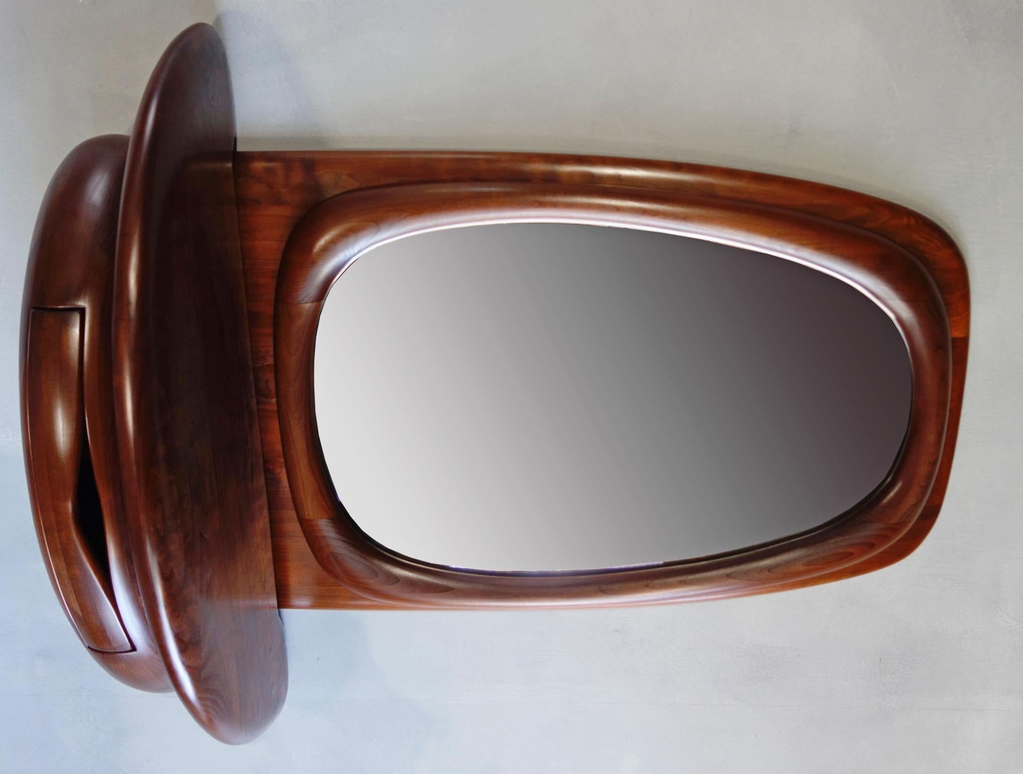 Wood Midcentury American Studio Mirror by Dean Santner