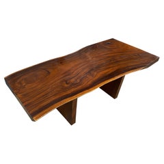 Stunning 7' Live Edge Walnut Slab Dining Table the Style of Nakashima