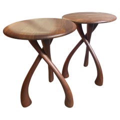 Midcentury Wishbone Side Table in Walnut (4 available)