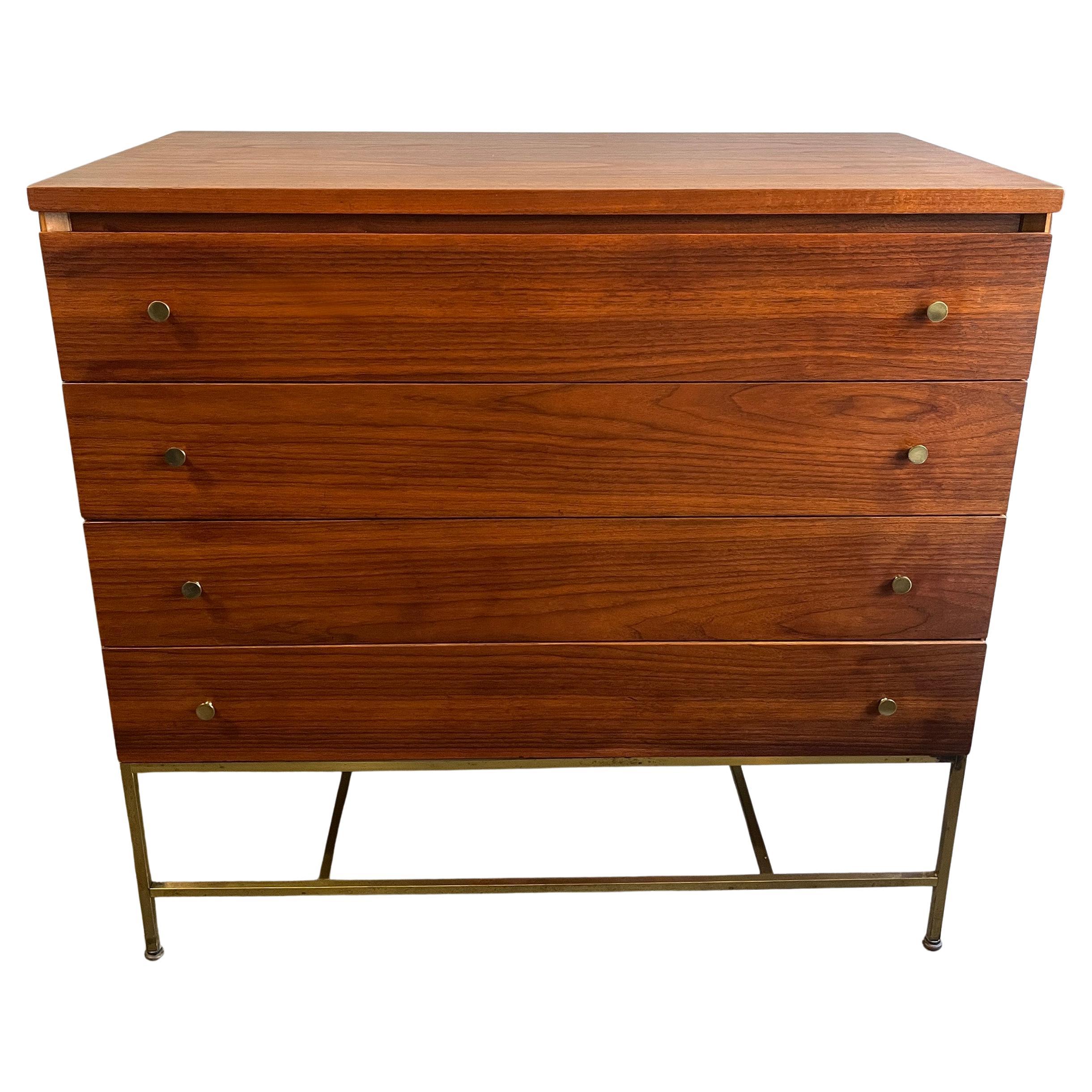 Mid-Century Modern Midcentury Paul McCobb Chest of Drawers on Brass Base  For Sale