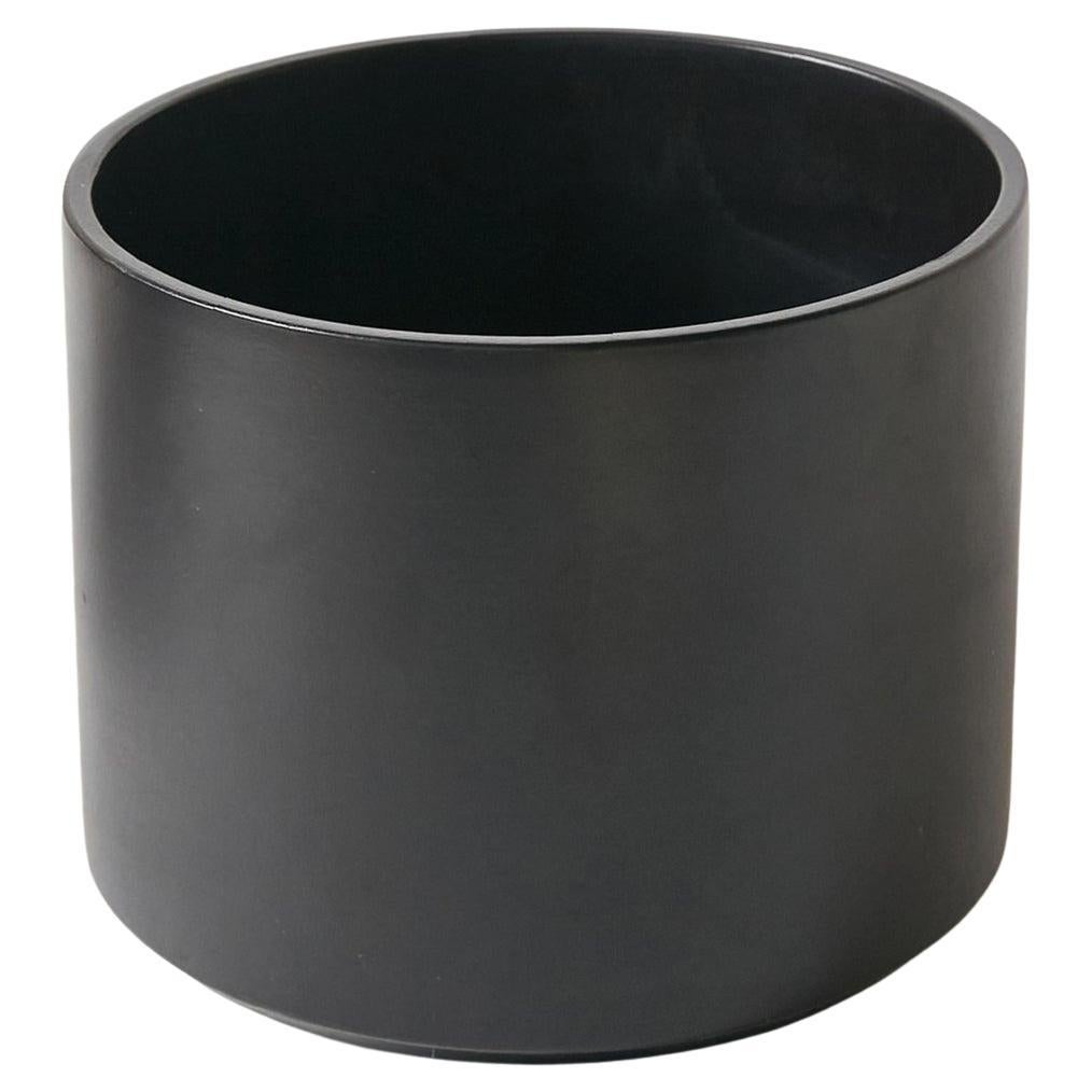 Mid-Century Modern Gainey Architektonische Keramik Ton-Pflanzgefäße Topf schwarze Glasur  im Angebot