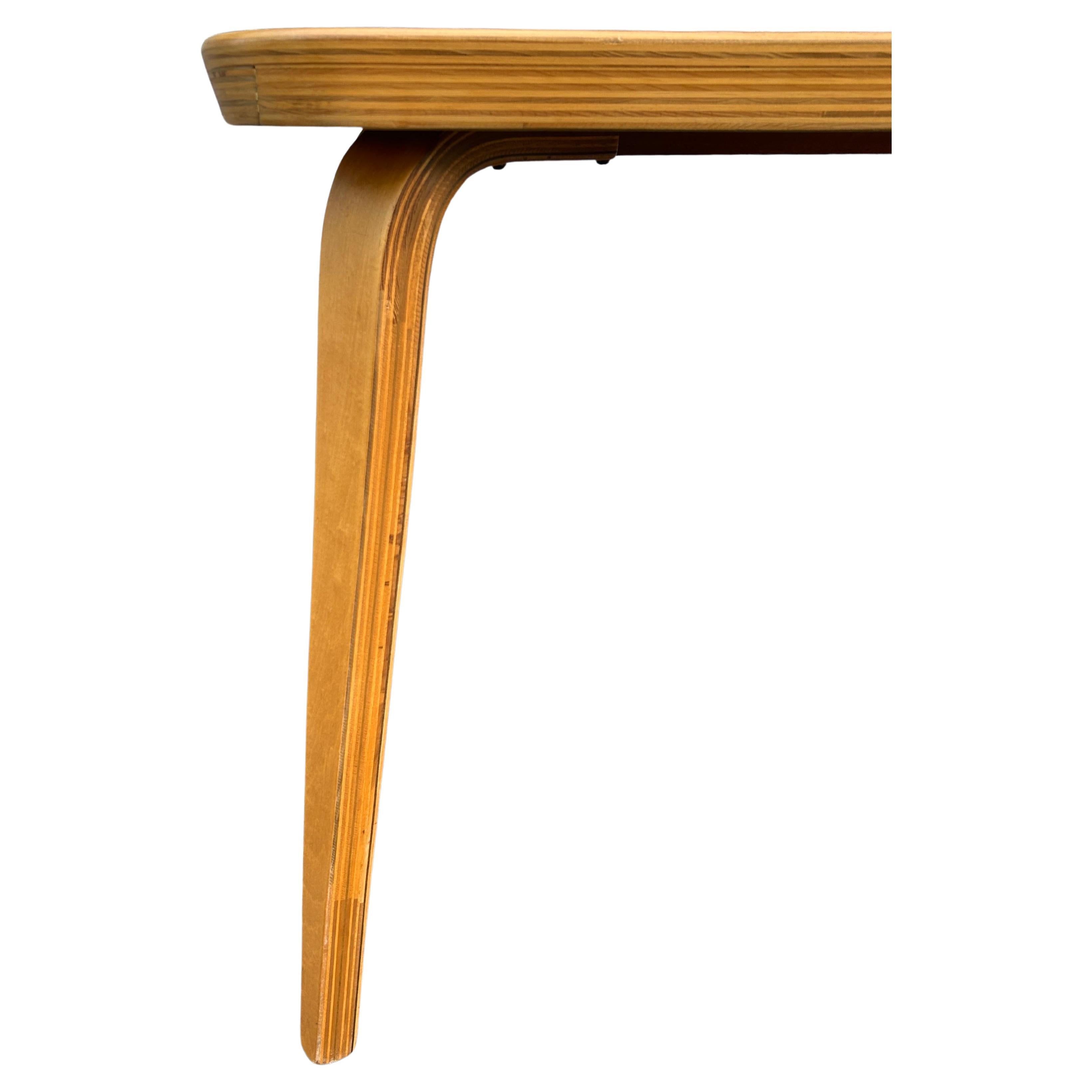Mid-Century Modern Bentwood Rounded Corner Birch Blonde Dining Table ...