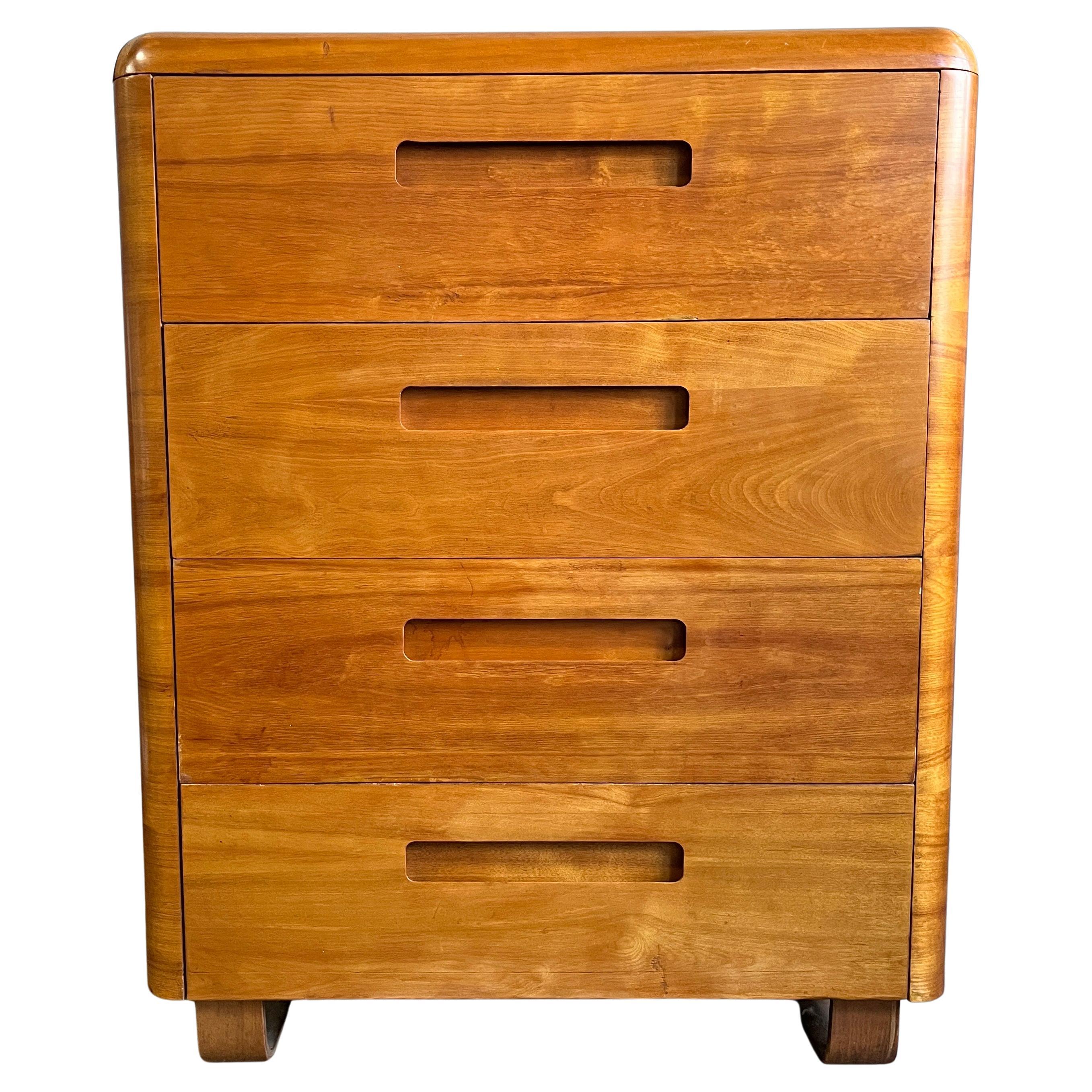 Superb Early Midcentury Chest of Drawers in Birchwood For Sale