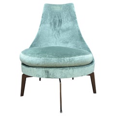Used Superb Antonio Citterio Slipper and Swivel Chair in Velvet (two available)