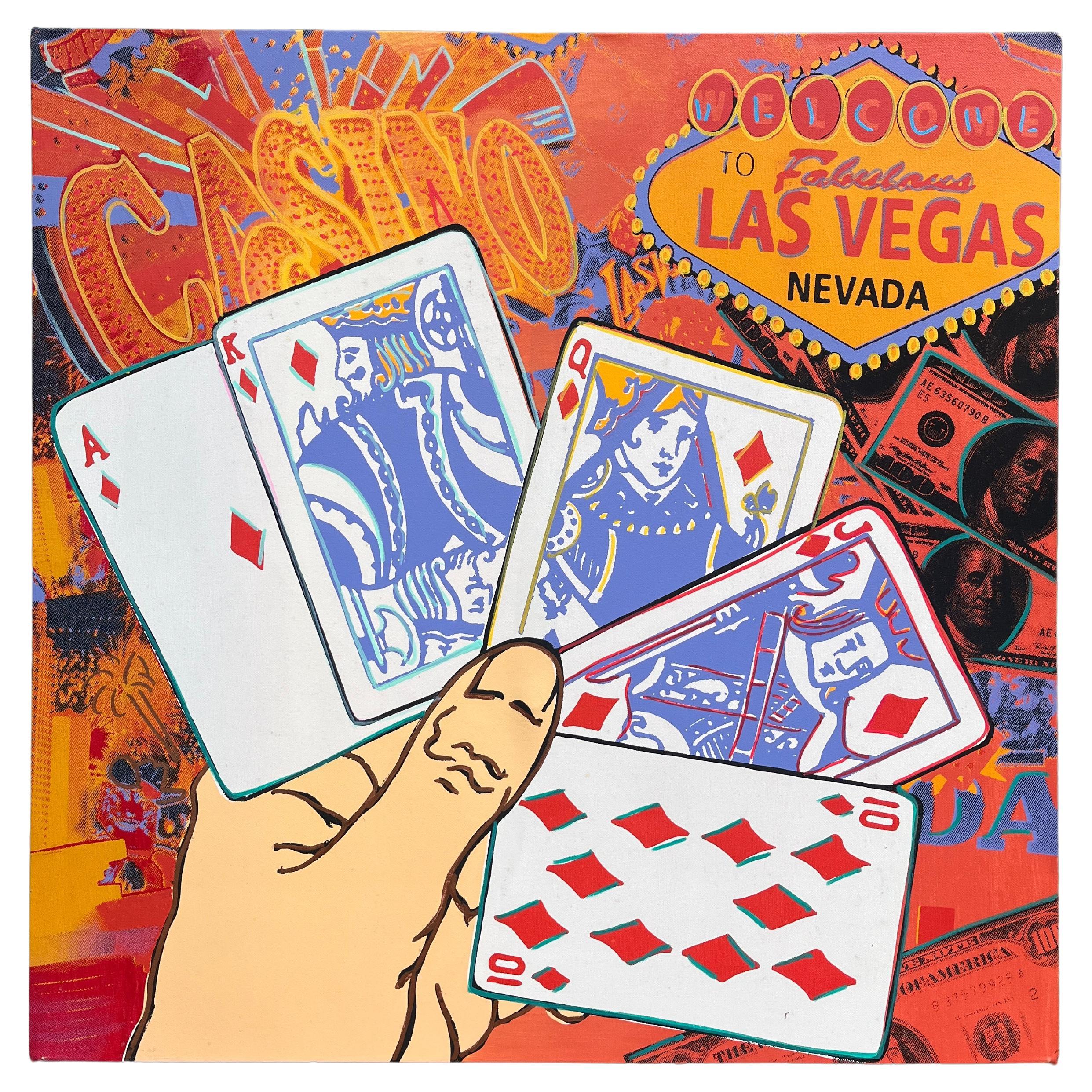 Steve Kaufman Welcome to Las Vegas Poker Pop Art Original Screenprint For Sale