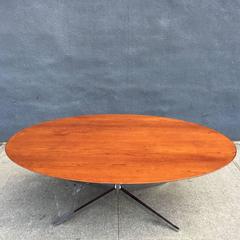 Florence Knoll Oval Table Desk in Brazilian Rosewood