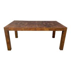 Milo Baughman for Thayer Coggin Burl Olive Wood Parsons Table