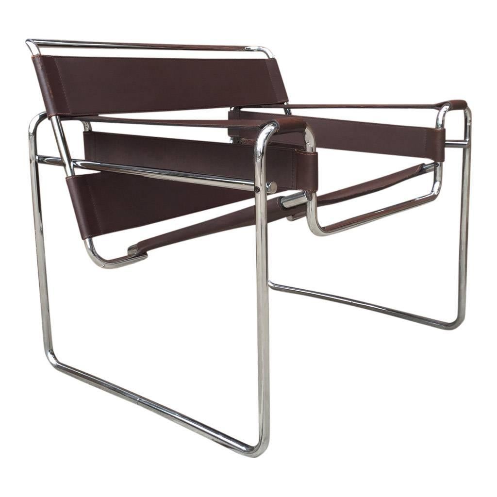 For your consideration are icons of Bauhaus design the Wassily chair by Marcel Breuer. These authentic vintage examples were produced in Italy by Gavina in the 1960s, and imported to the United States by Knoll. Knoll later acquired Gavina, and