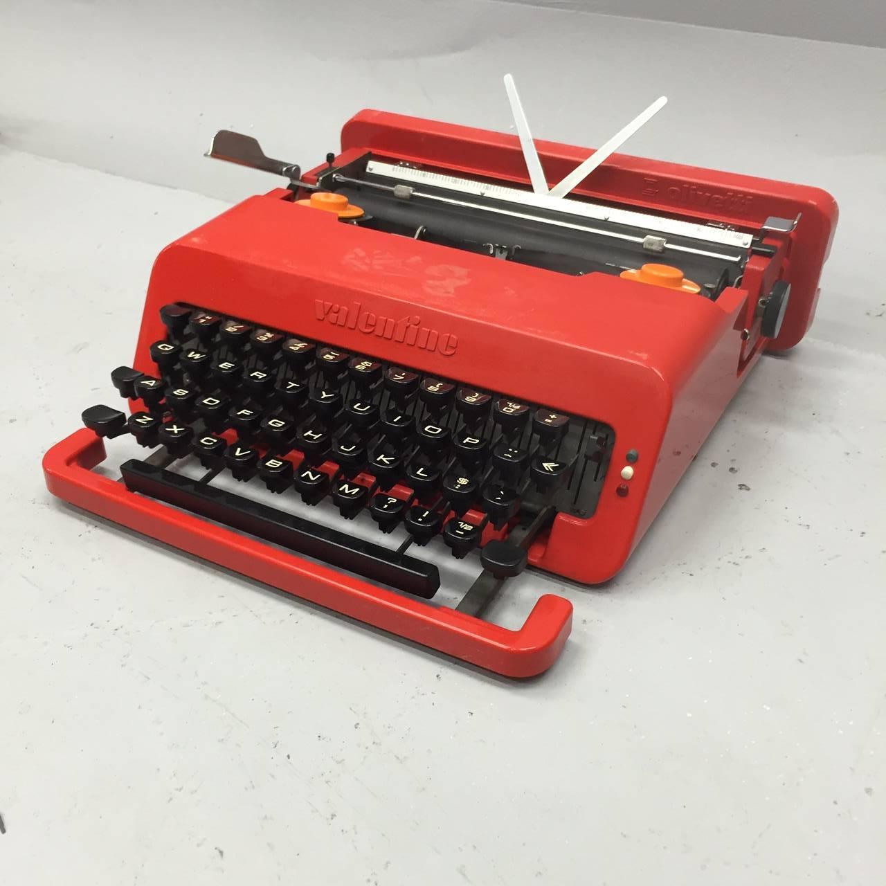 Mid-20th Century Olivetti Valentine Typewriter by Ettore Sottsass and Perry King