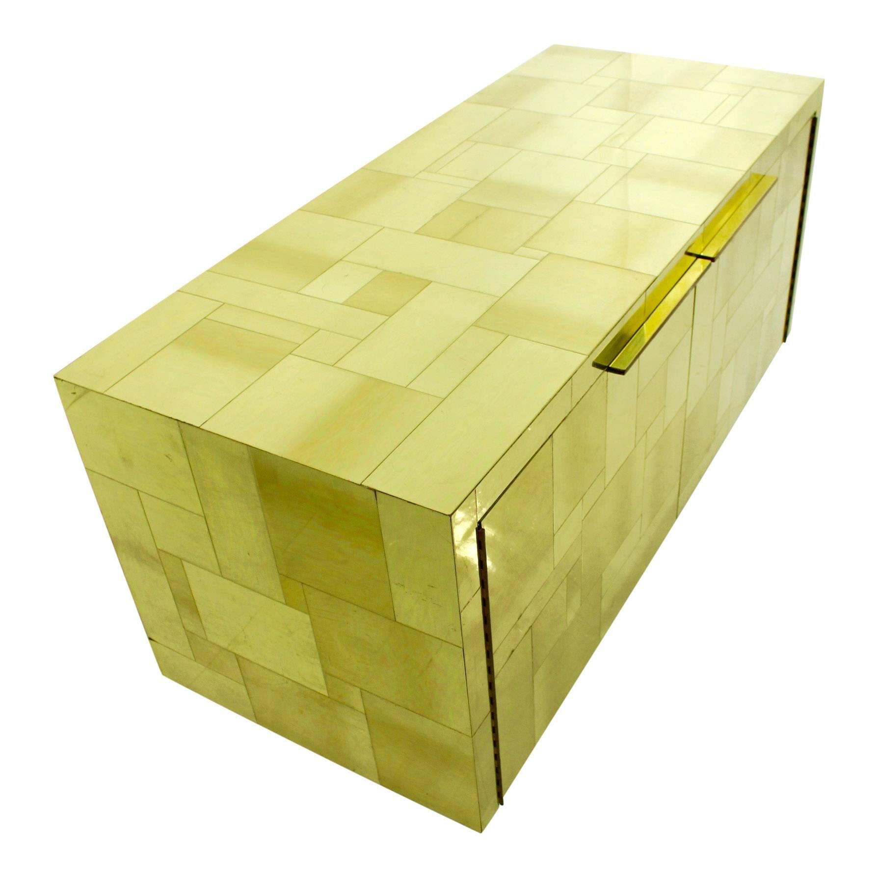 Offered for your consideration is a striking piece of 1970s design a Paul Evans cityscape wall hanging cabinet or credenza for Directional.

Inspired by the shimmering skyline of New York city, where many of these pieces found their home, the