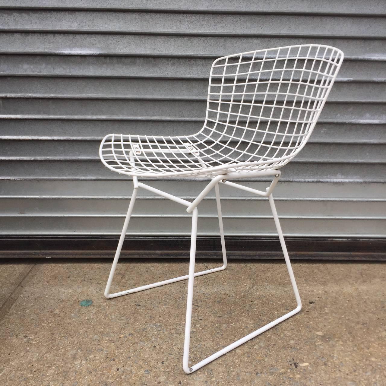 Mid-Century Modern Harry Bertoia for Knoll Wire Side Chairs in White