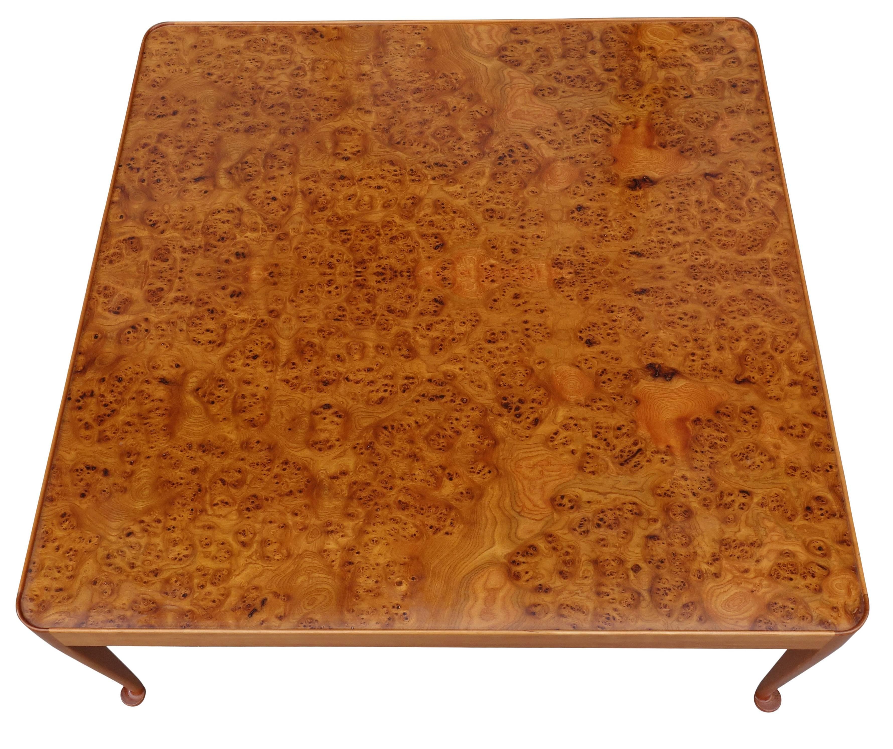 Mid-20th Century Exceptional Mid-Century Burl Wood Coffee Table by Josef Frank