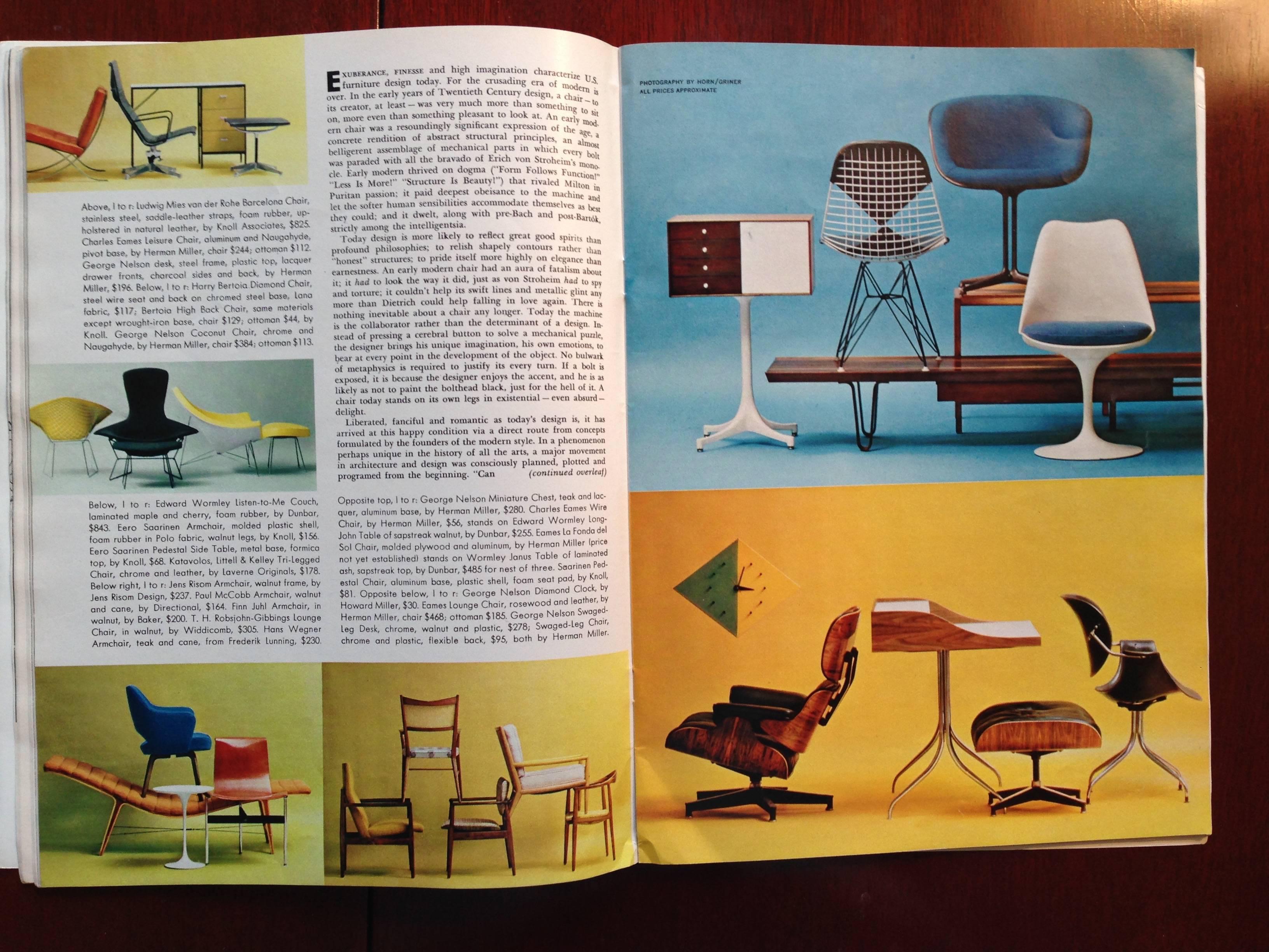 Mid-Century Modern July 1961 Playboy F/T Masters of Mid-Century Design, Eames Bertoia Saarinen