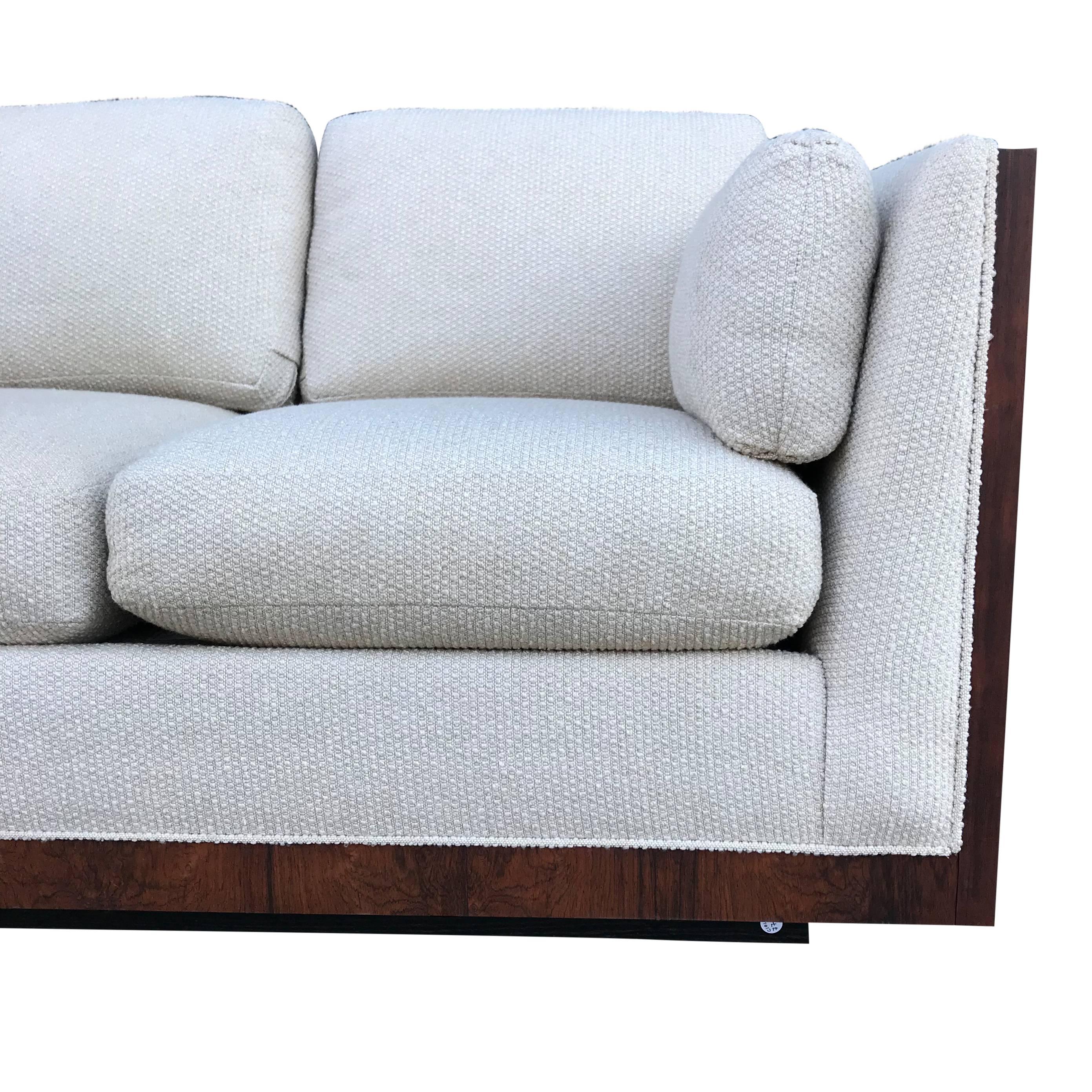 Milo Baughman for Thayer Coggin Rosewood Case Loveseat In Good Condition In BROOKLYN, NY