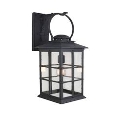 Mission Style Exterior Wrought Iron Wall Mount Lantern 7