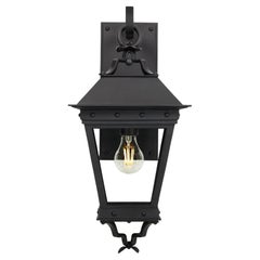 Hand-Crafted Spanish Style Wrought Iron Ornamental Exterior Outdoor Wall Lantern