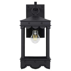 Contemporary Mediterranean Exterior Arm Mount Lantern, Old World, Vintage Glass