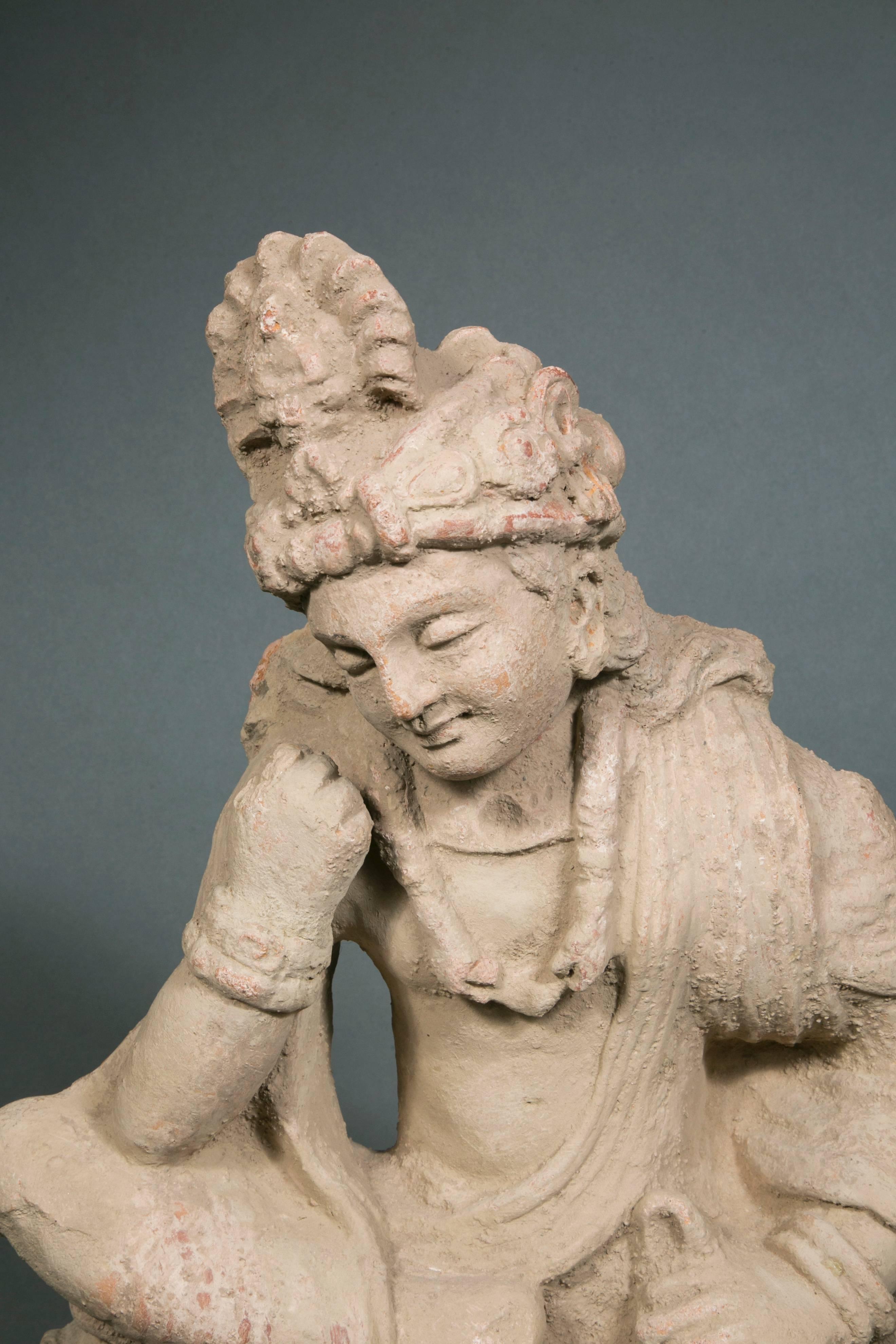 Beautiful Terracotta Sculpture of Gandhara, IInd-5th Century After J.C For Sale 1