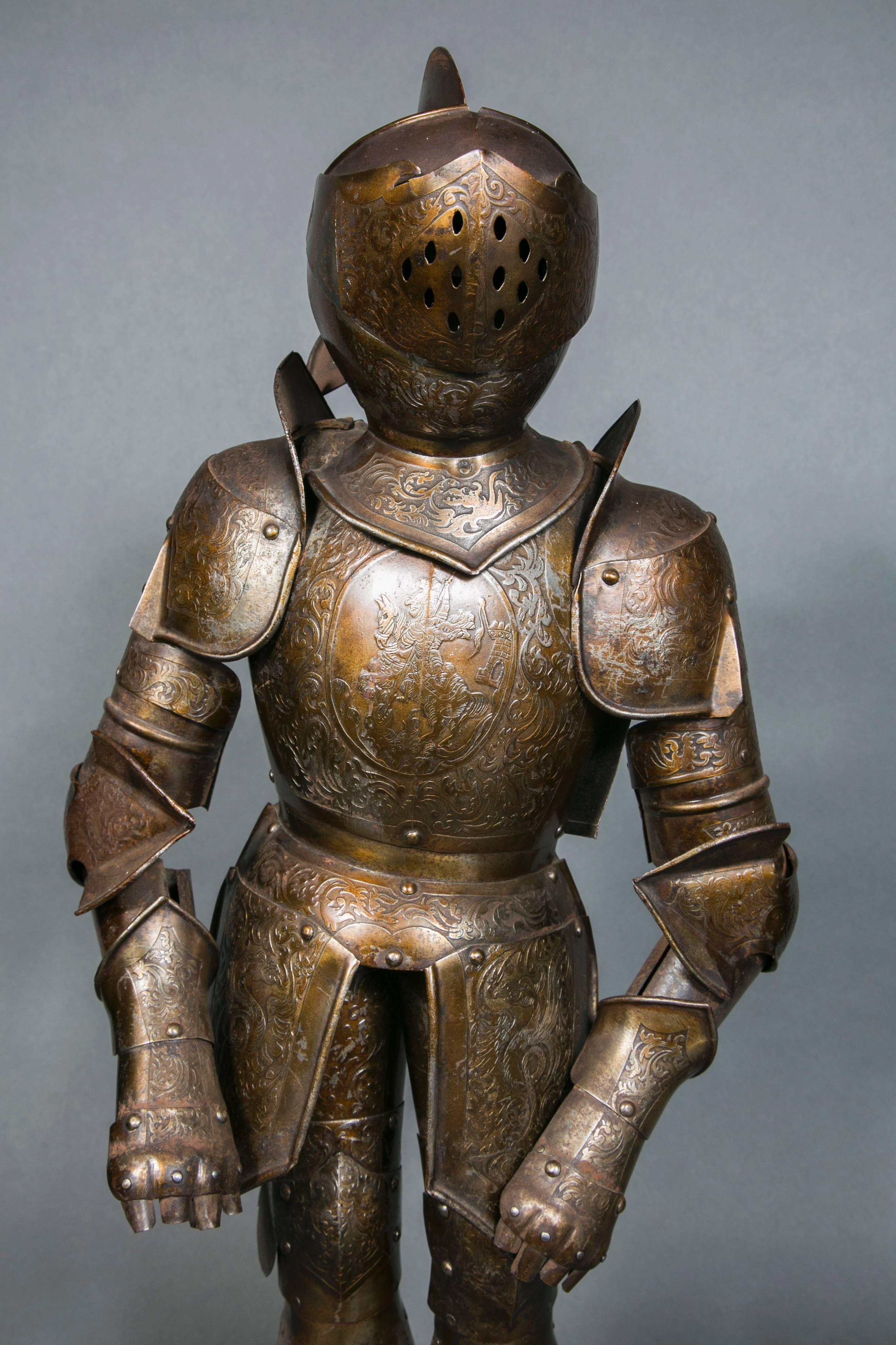 Metal Miniature Medieval Armor in the Spirit of Viollet Le Duc