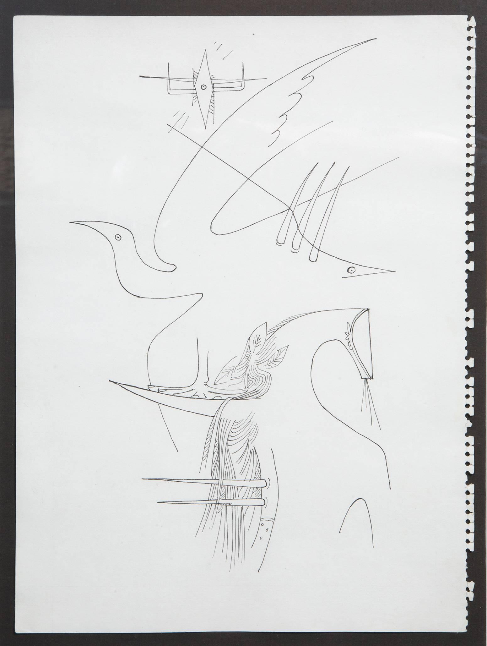 Ink on paper drawing executed in 1957 by the Cuban artist Wifredo Lam (1902-1942). The drawing is not signed but was certified in 2003 by Mrs. Lou Laurin-Lam (see image 6). The certificate will be delivered to the buyer.
Measures: Drawing 31.9 cm x