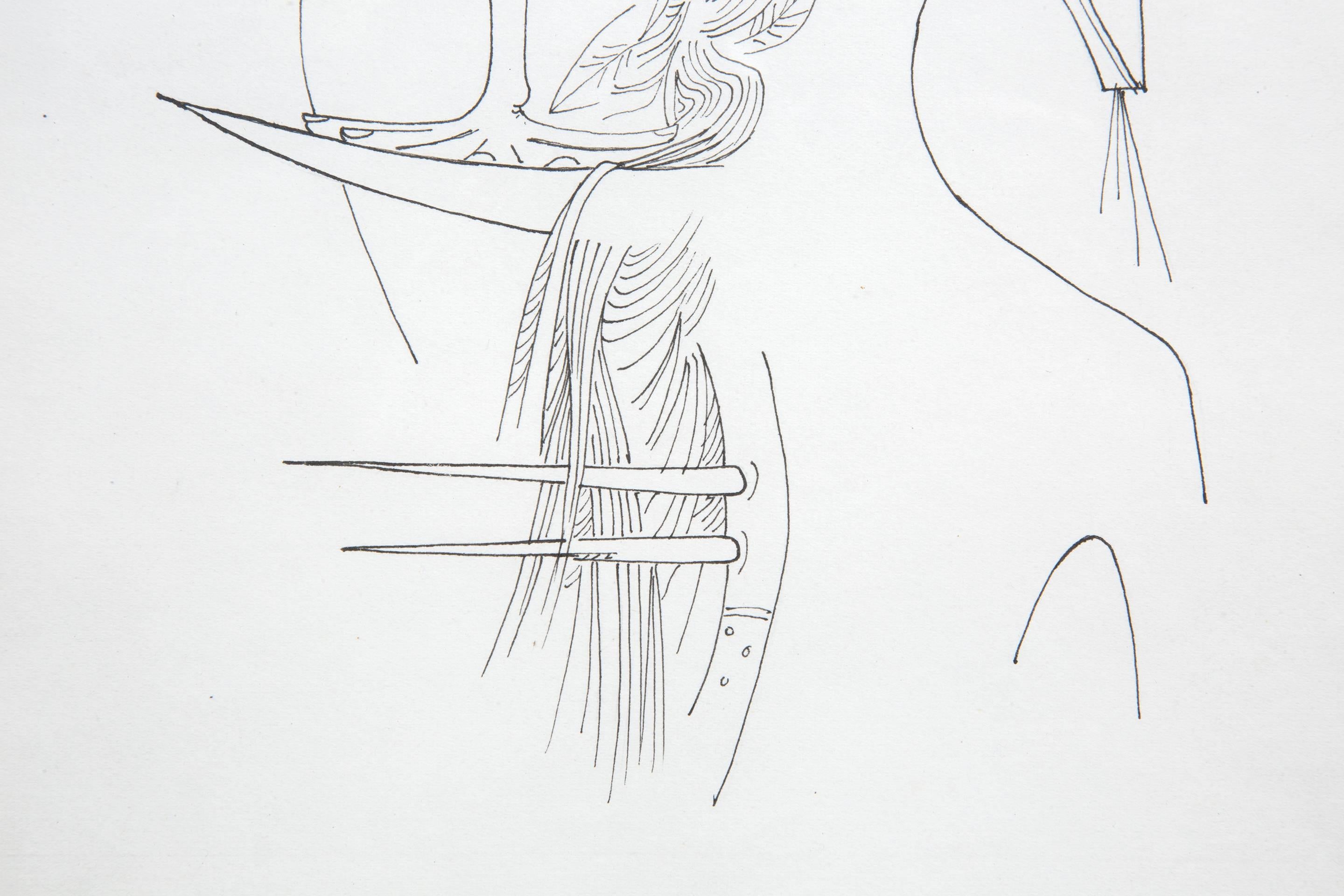 Wifredo Lam, Ink on Paper Drawing, 'Untitled', 1957, Cuba For Sale 1