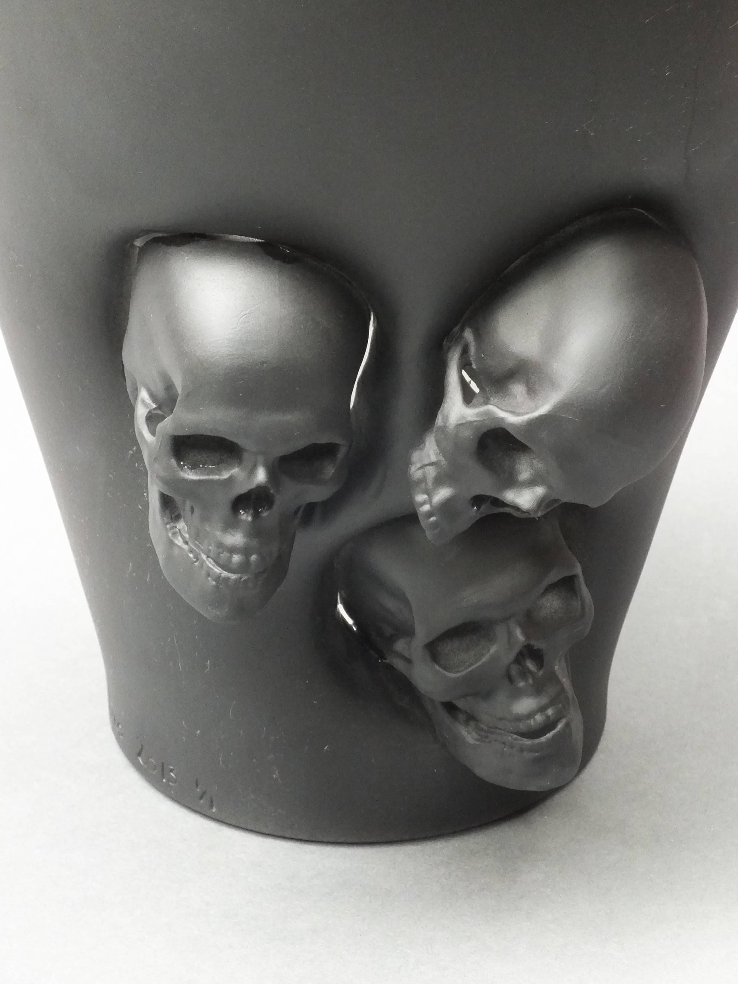 Limoges Porcelain Vase with Skulls by Alexandre Nicolas, France, 2013 For Sale 1