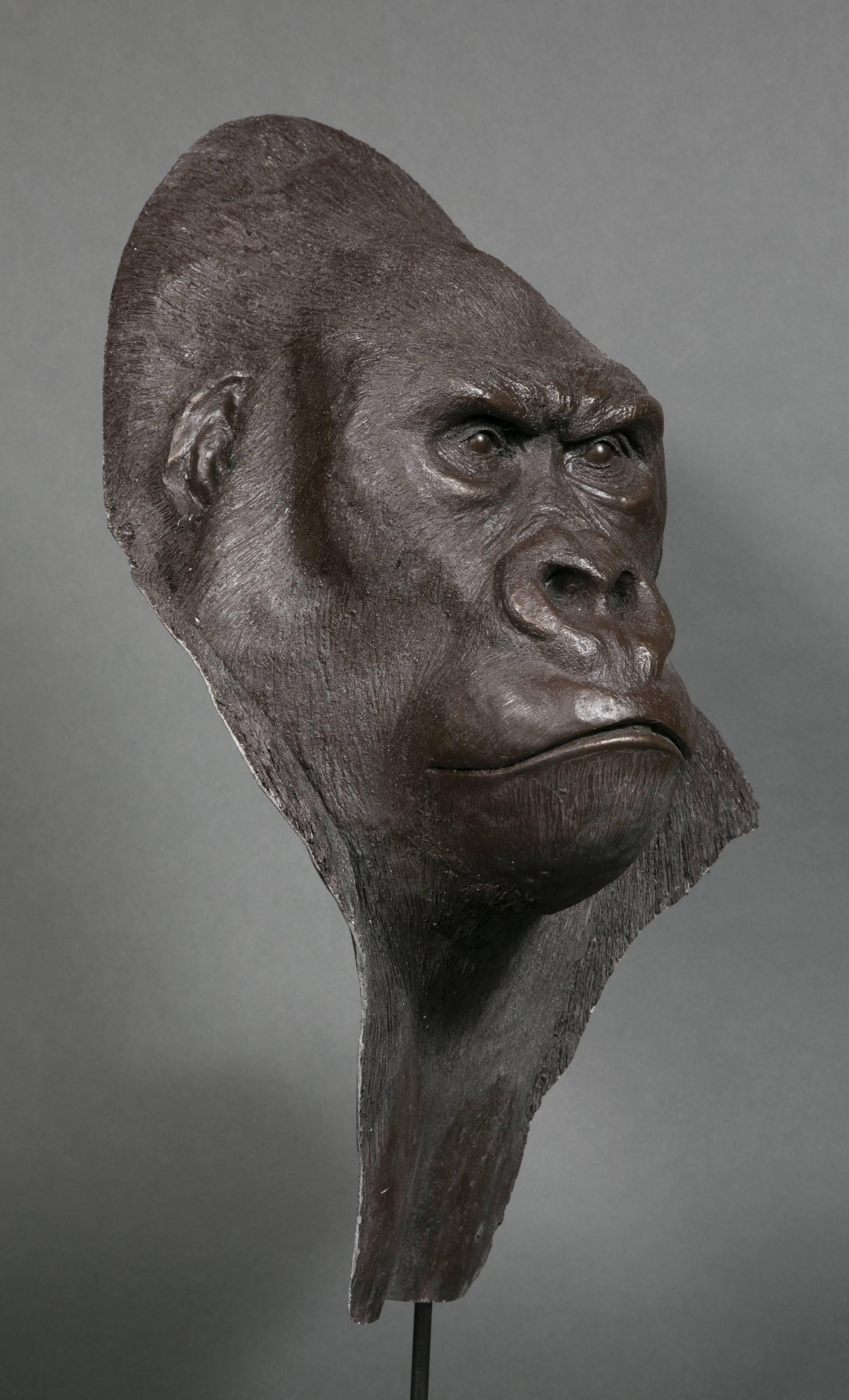 Resin Gorilla Head, Yves Gaumétou, France, 2015 In Excellent Condition For Sale In Saint-Ouen, FR