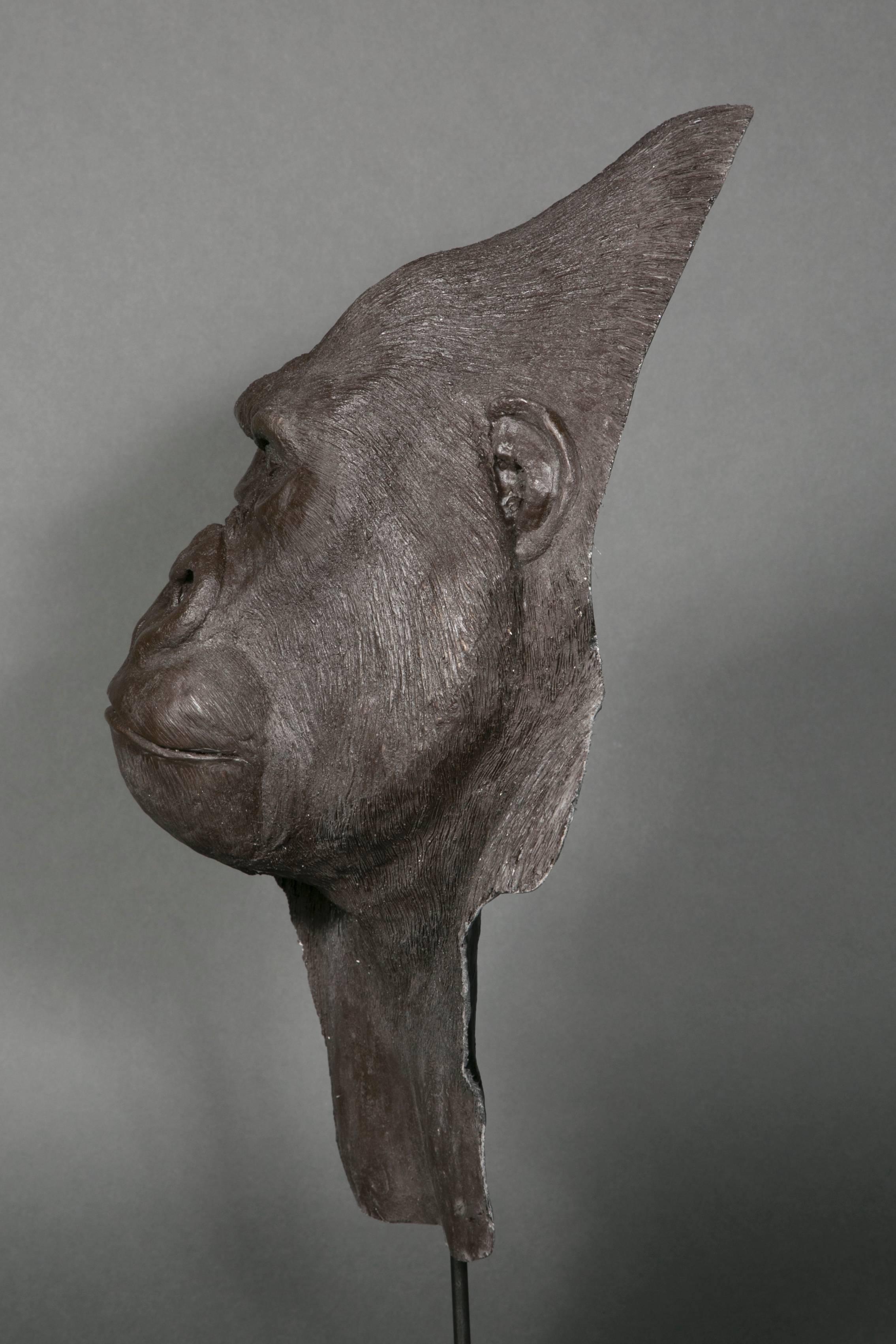 Resin Gorilla Head, Yves Gaumétou, France, 2015 For Sale 2