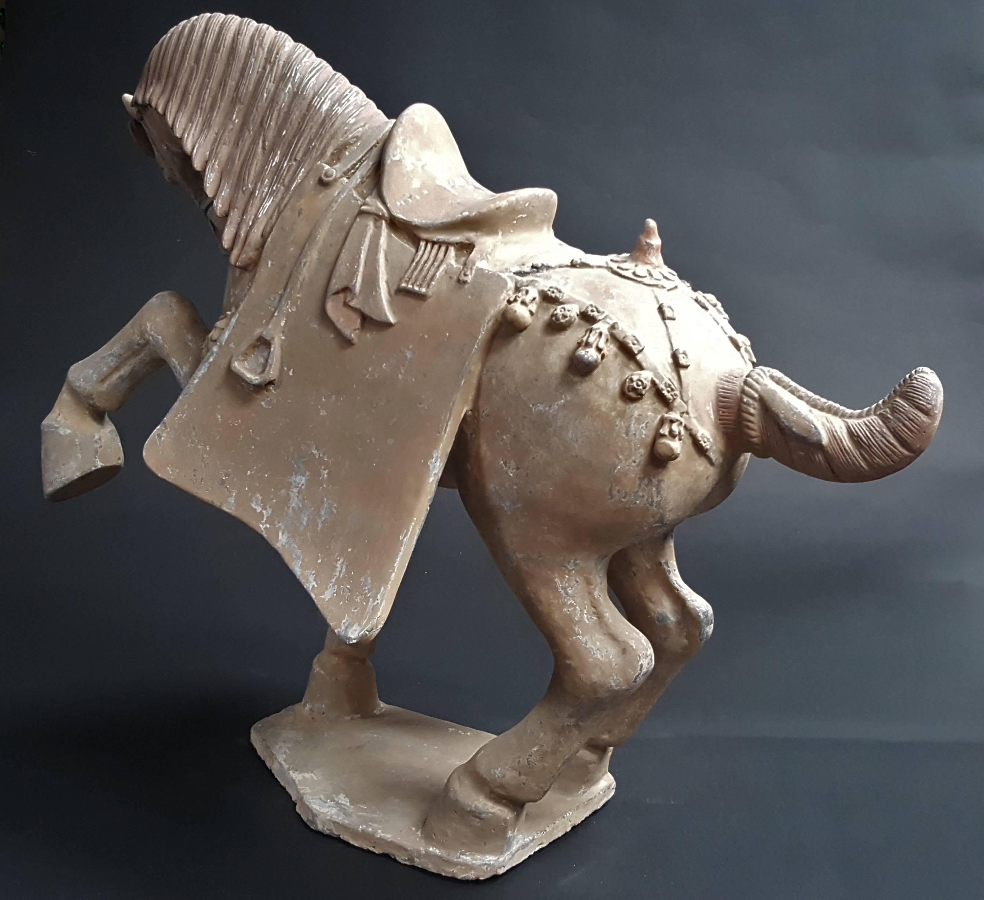 18th Century and Earlier Handsome Prancing Horse, Tang Dynasty 'AD 618-AD 907' For Sale
