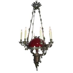 Large Anglo-French 19th-20th Century Gothic-Revival Style Figural Chandelier 12