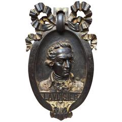 French 18th-19th Century Copper Overlaid Relief Medallion of Antoine Lavoisier 7