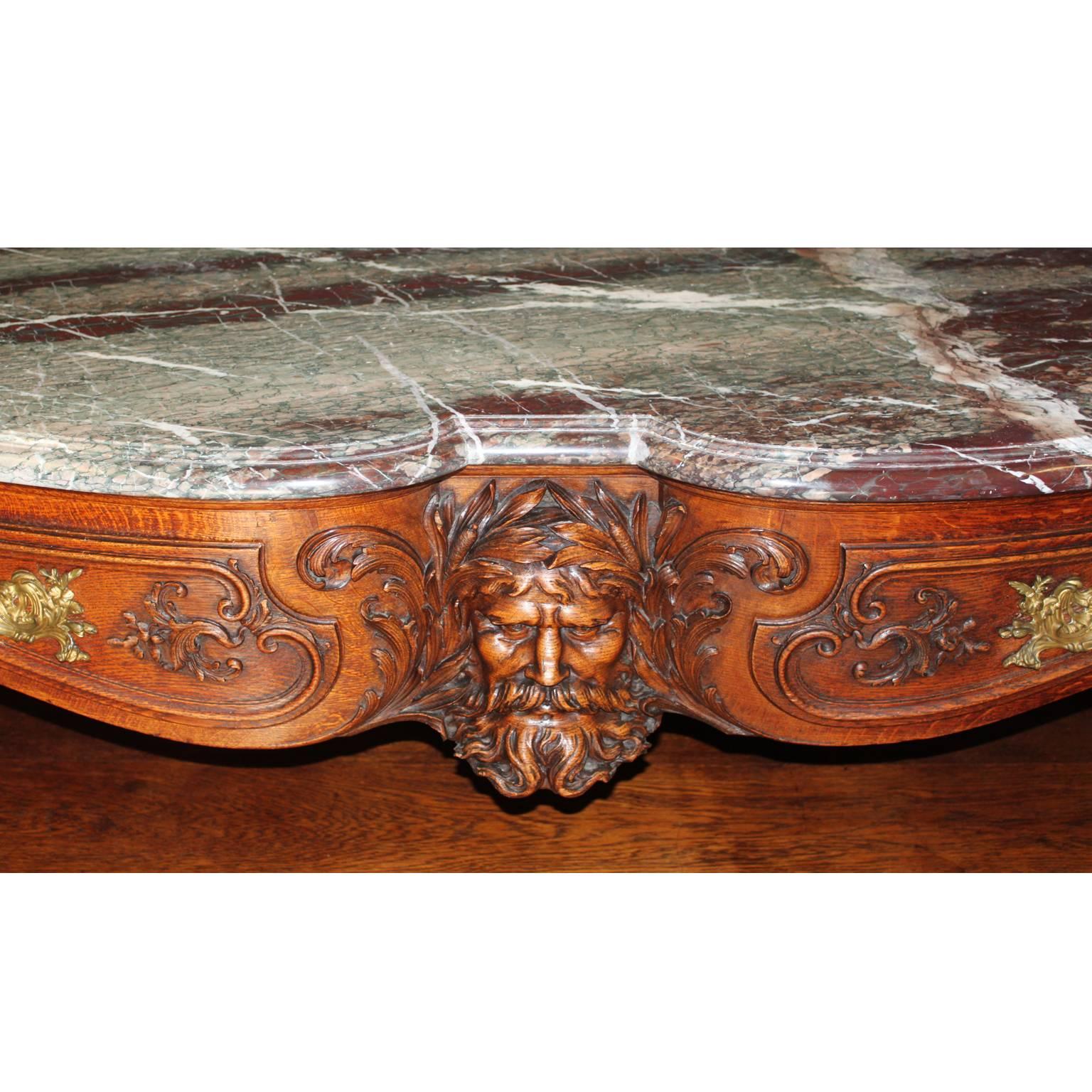 Baroque Revival French Baroque 19th Century Louis XV Style Finely Carved Walnut Buffet Console For Sale