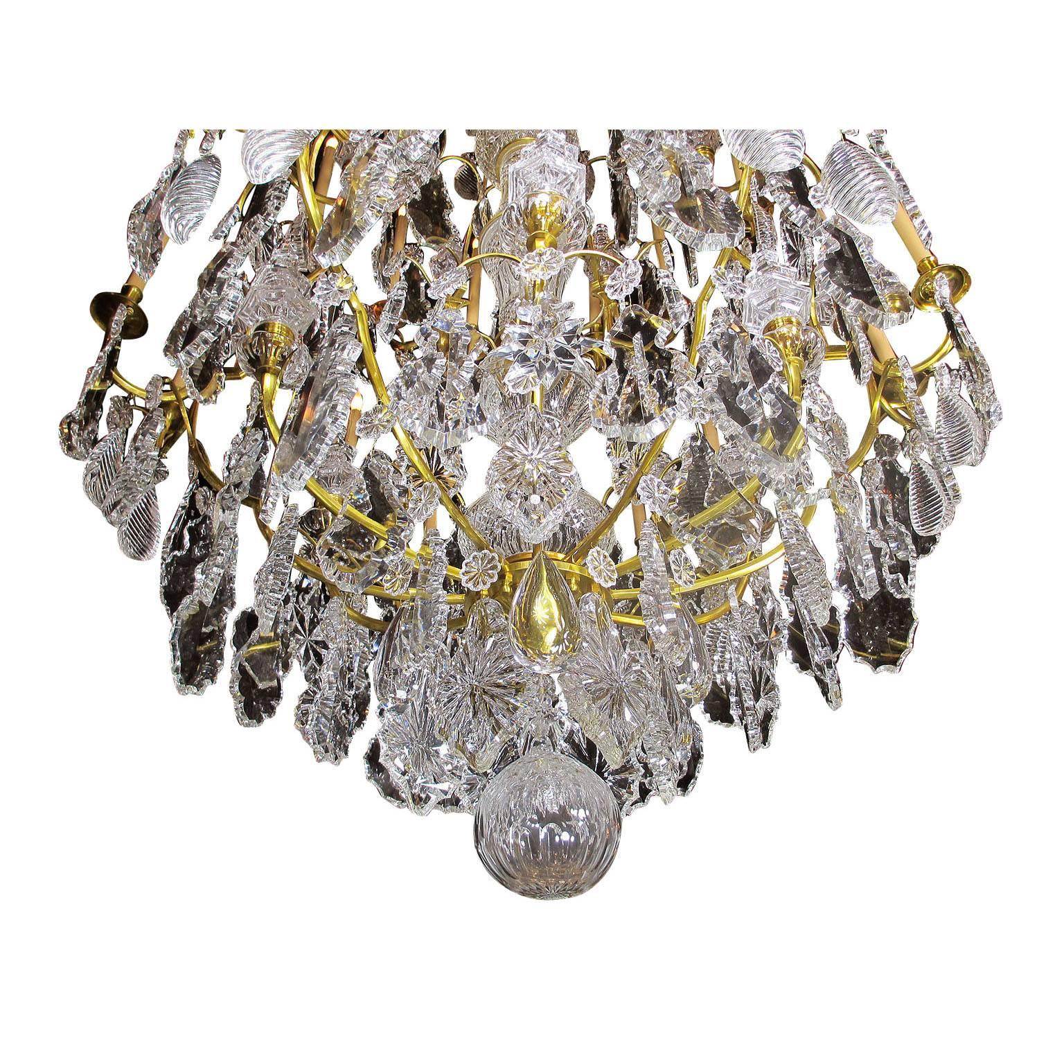 20th Century A Louis XV Style Gilt-Bronze and Cut-Glass Twenty-four-light Chandelier  For Sale