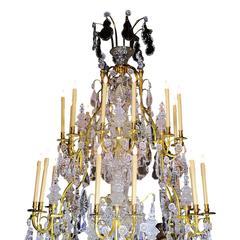 A Louis XV Style Gilt-Bronze and Cut-Glass Twenty-four-light Chandelier