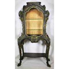 Skurrile französische Jugendstil-Vitrine aus vergoldetem Holz des 19. und 20.