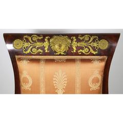 French Napoleon III Empire Mahogany and Ormolu-Mounted Low Chair, after Thomire