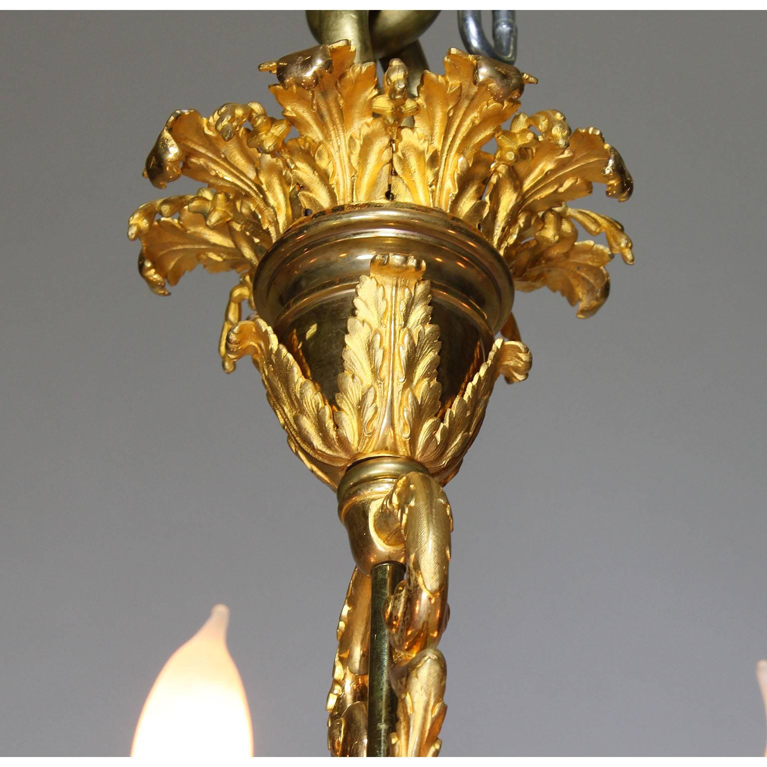 Fine French 19th Century Louis XVI Style Gilt Bronze Eight-Light Chandelier For Sale 3