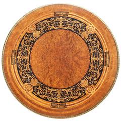 Französisch 19. Jahrhundert Louis XVI Stil vergoldet-Bronze montiert Intarsien Center Tisch