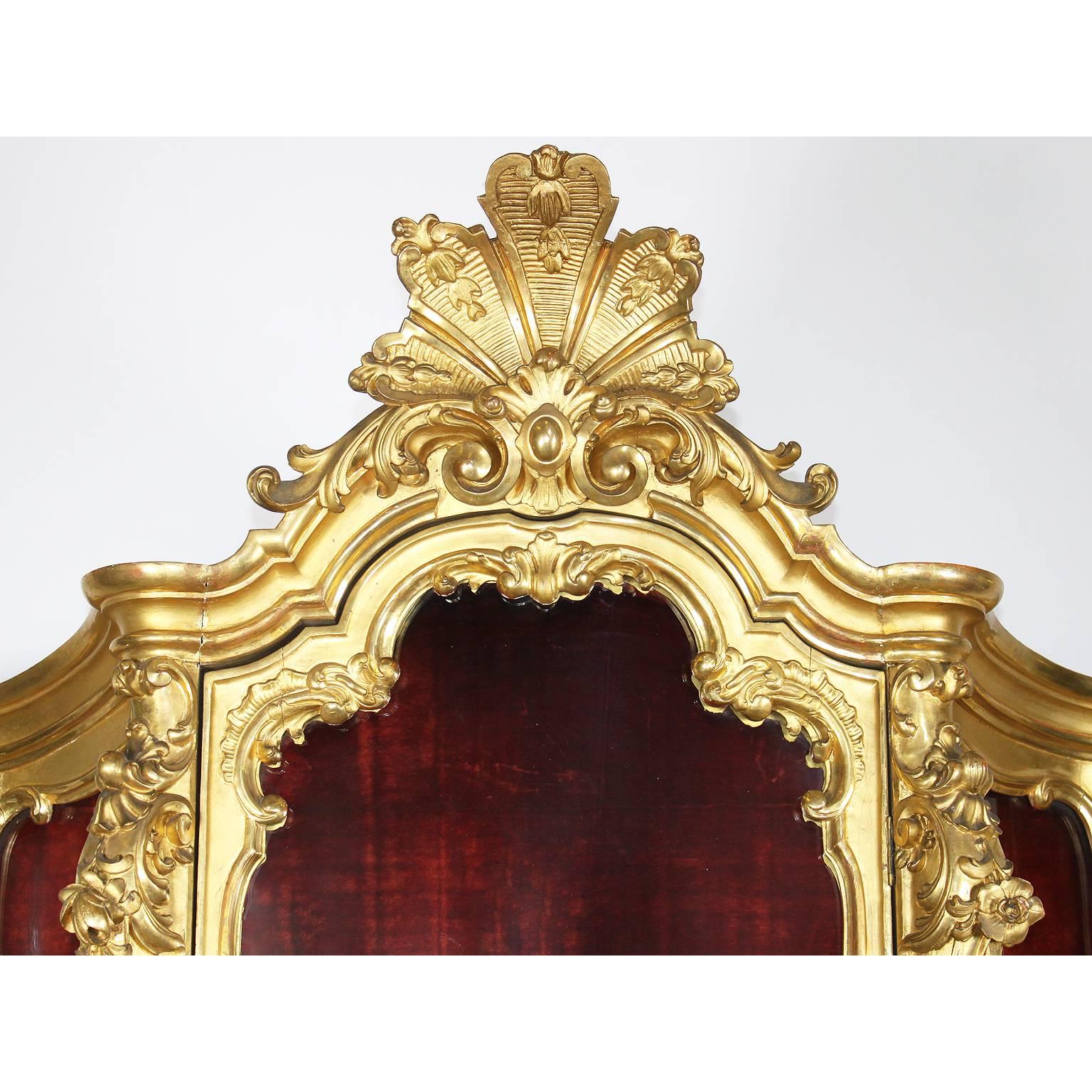 Néo-rococo Crédence vénitienne du XIXe siècle en bois doré sculpté de style Vernis Martin décorée en vente