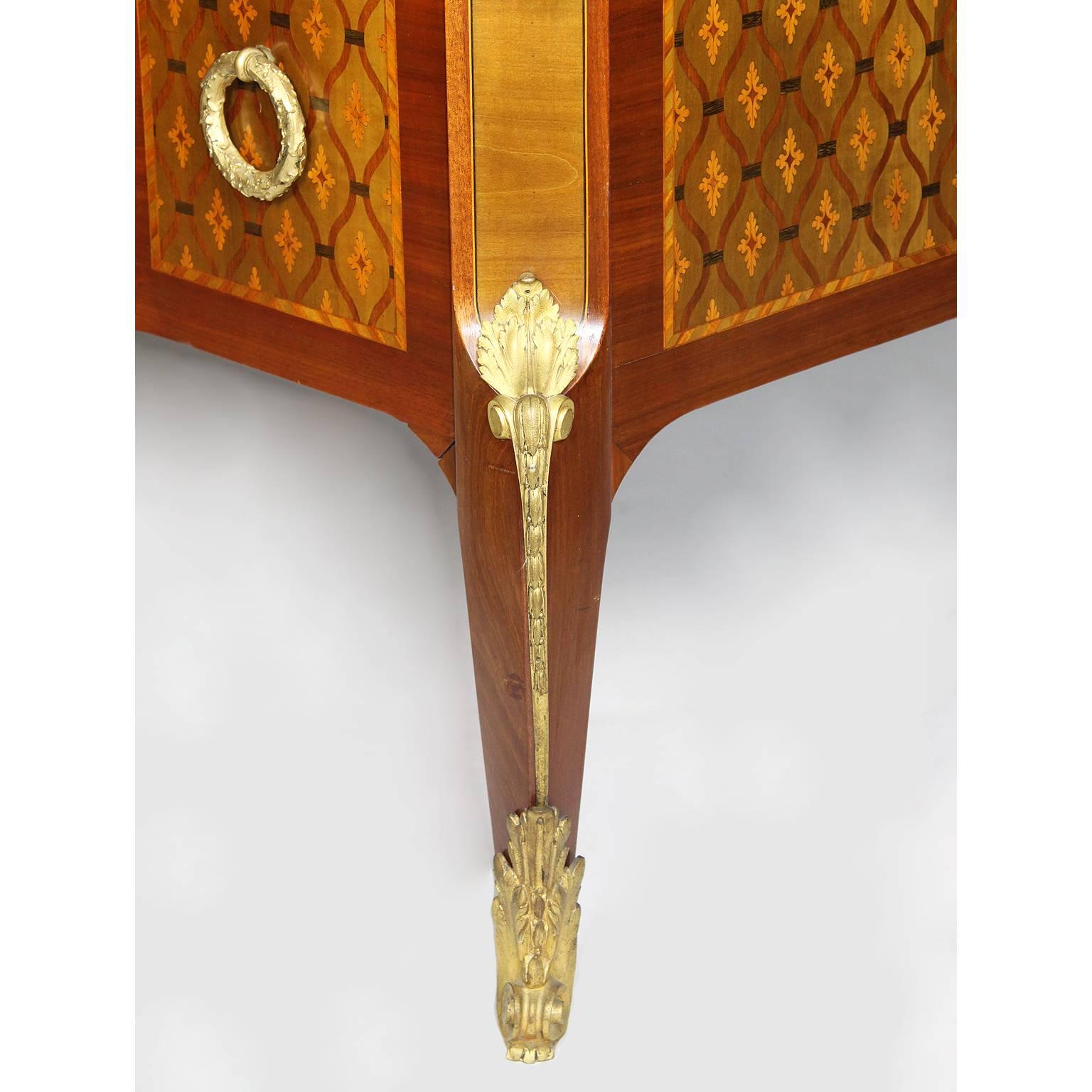French 19th Century Finely Chased Ormolu Mounted Regence Style Marquetry Commode For Sale 2