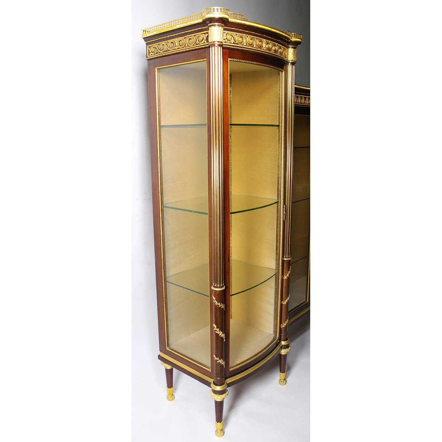Early 20th Century French 19th-20th Century Louis XVI Style Mahogany and Ormolu-Mounted Vitrine For Sale