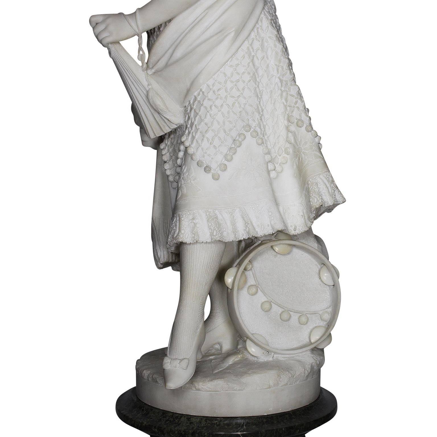 Italian 19th Century Carrara Marble Figure of 