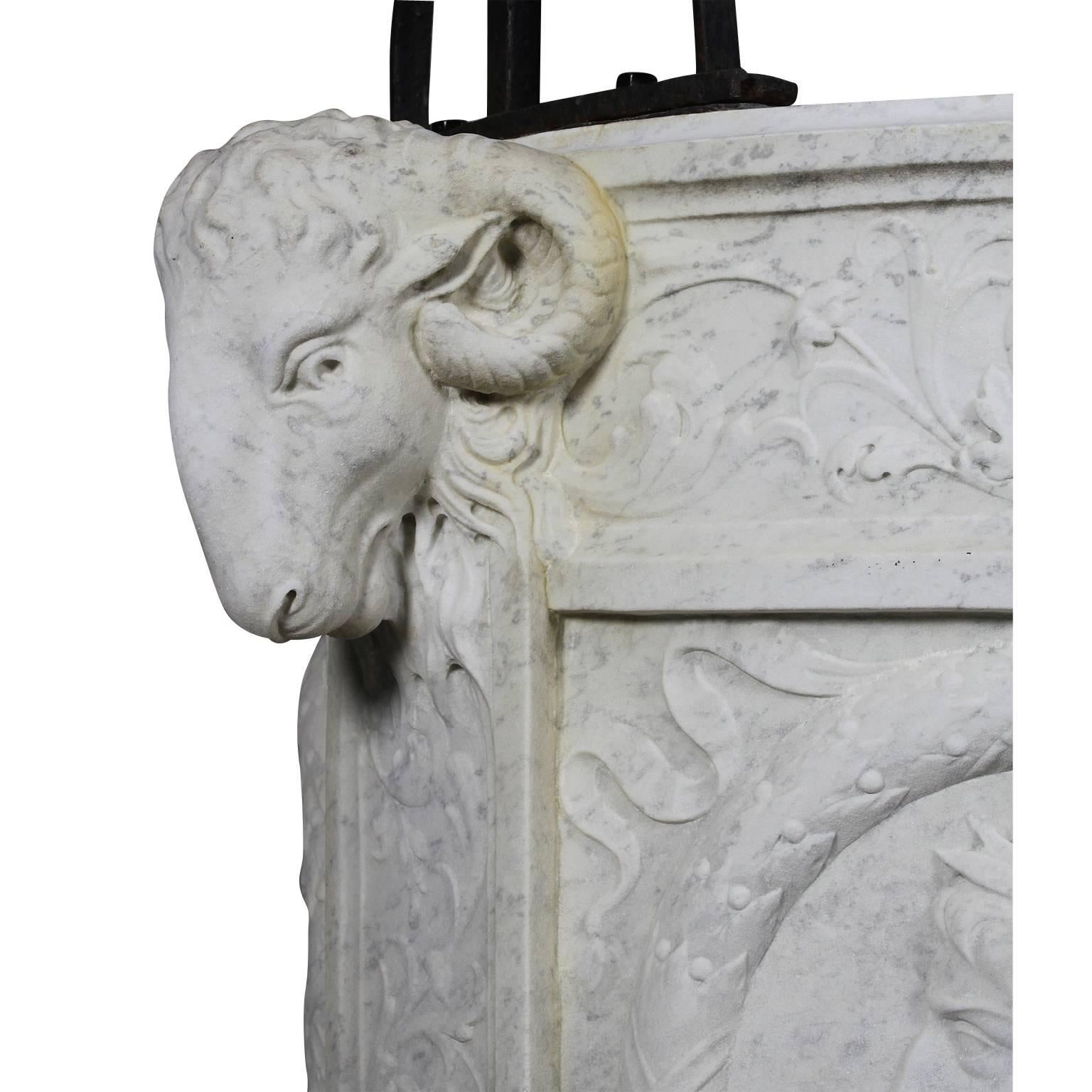 Italian 19th Century Carved Carrara Marble and Wrought Iron Wishing Well Head 2