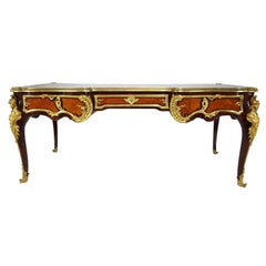 Used French 19th Century Louis XV Style Gilt Bronze-Mounted Kingwood Bureau Plat Desk