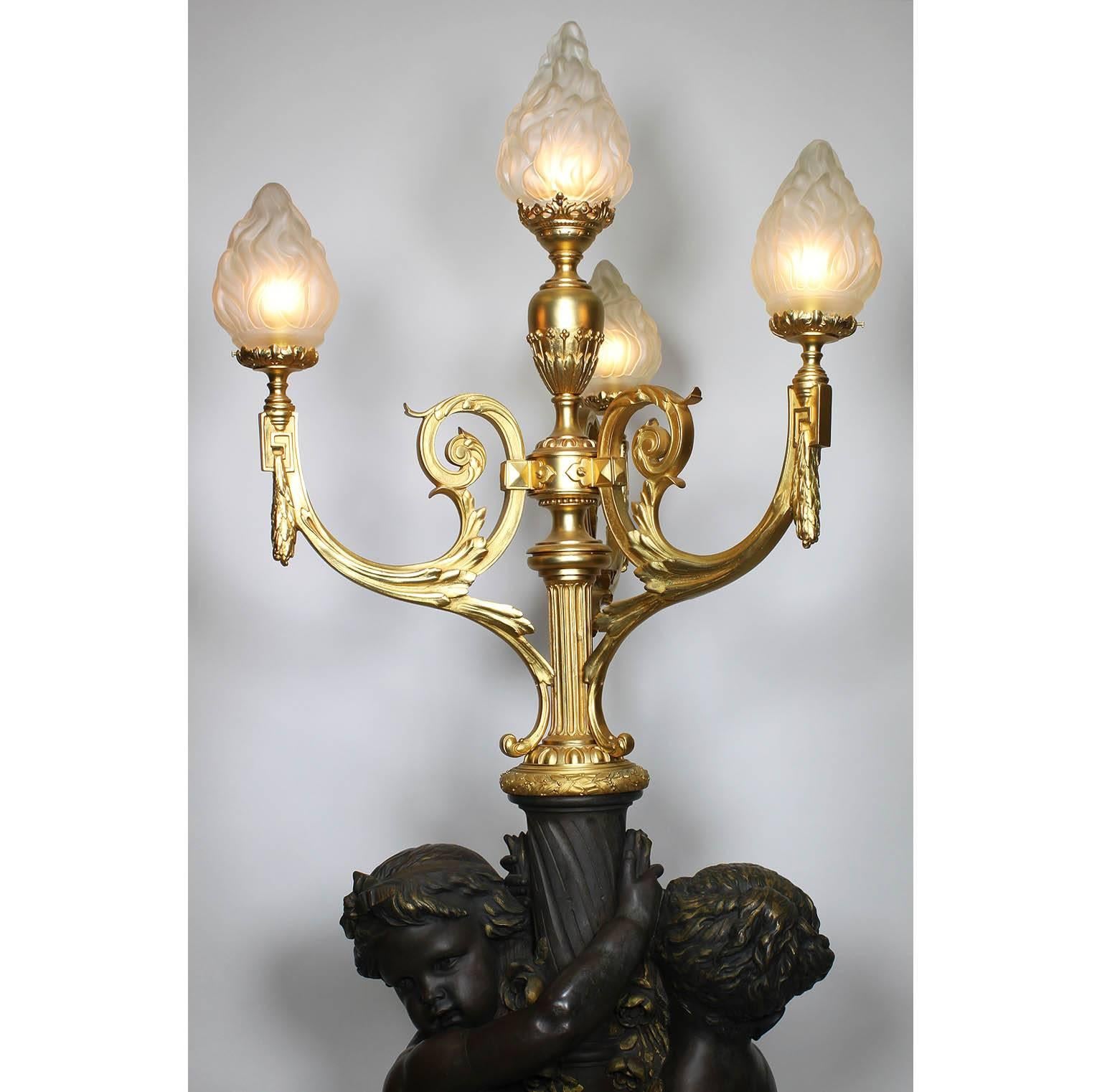 French, 19th Century Versailles Style Figural Torchère with Side-by-Side Putti For Sale 3