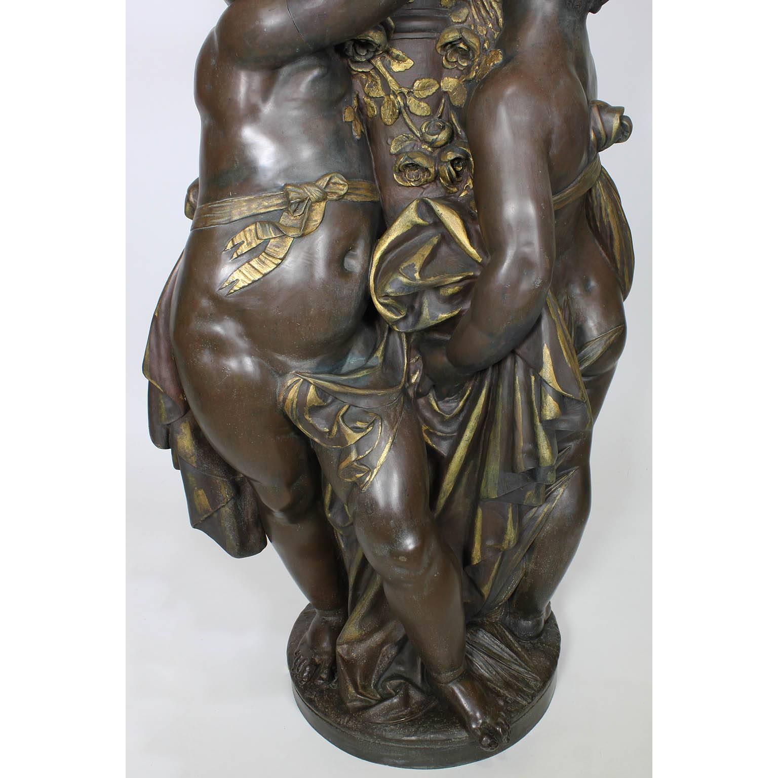Louis XV French, 19th Century Versailles Style Figural Torchère with Side-by-Side Putti For Sale