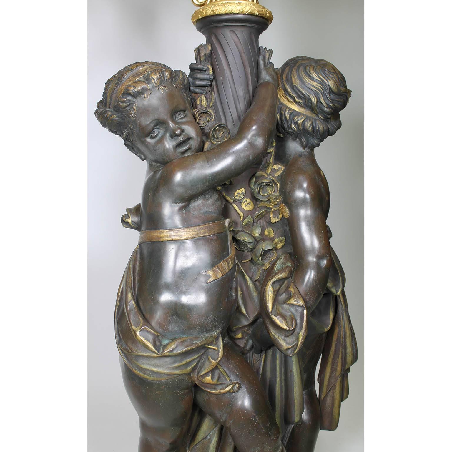 French, 19th Century Versailles Style Figural Torchère with Side-by-Side Putti For Sale 2