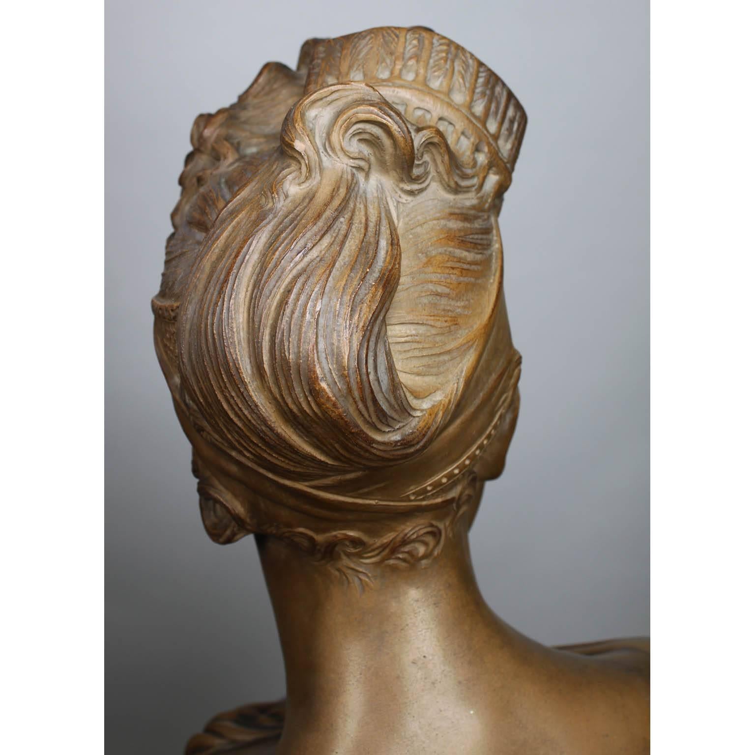 XIXe siècle Buste de Madame Récamier en terre cuite du 19ème siècle, d'après Jean-Antoine Houdo en vente