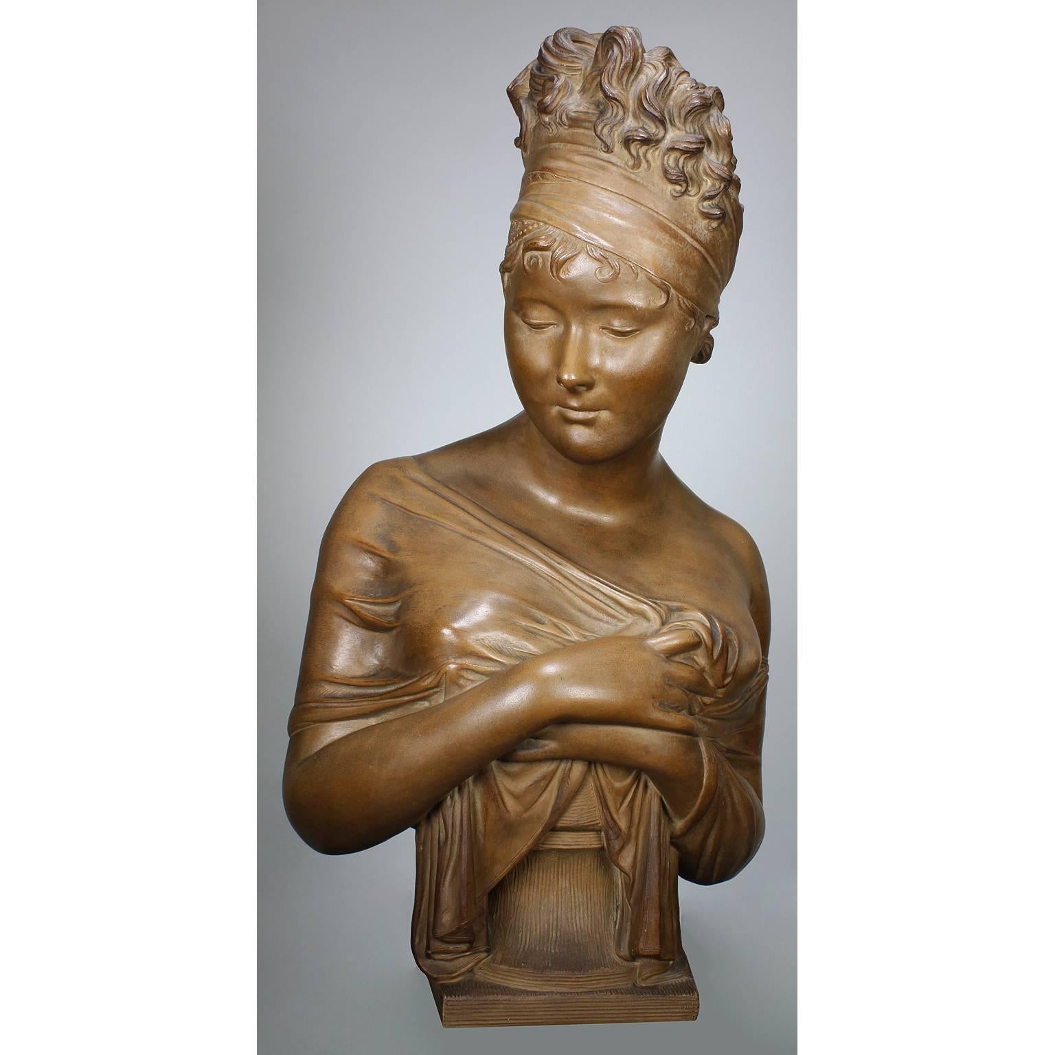 A fine French 19th century terracotta bust of 